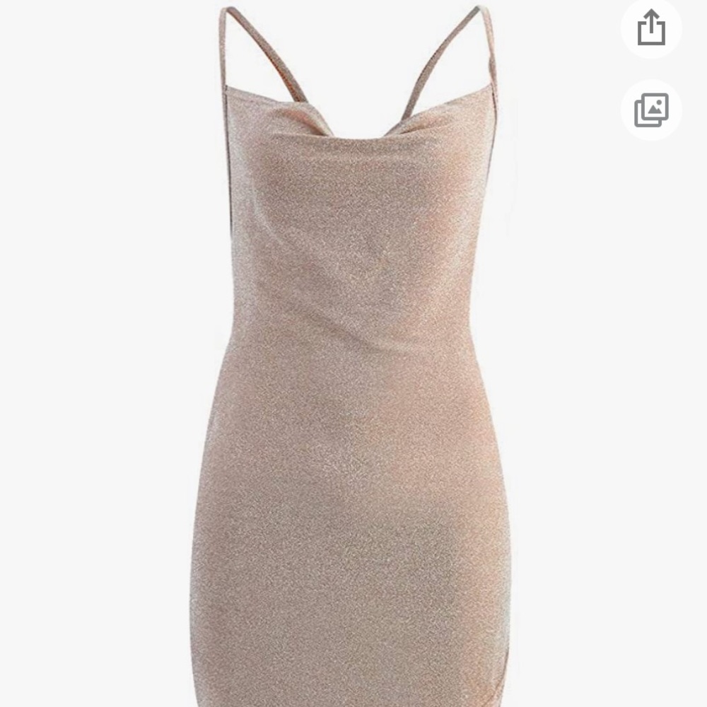 Glitter Spaghetti Strap Mini Dress